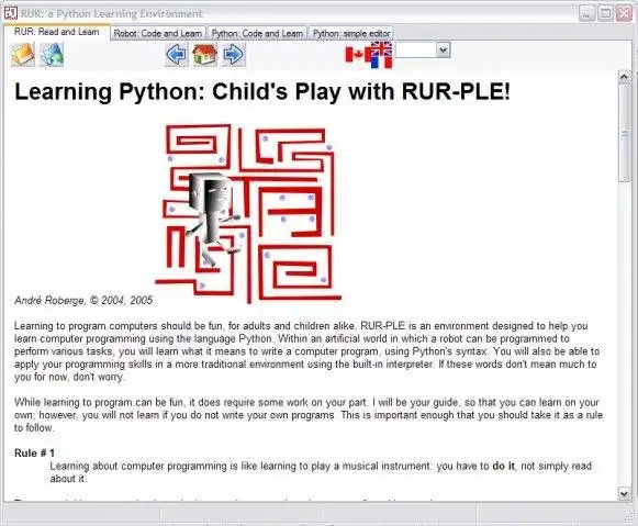 Download web tool or web app RUR: a Python Learning Environment