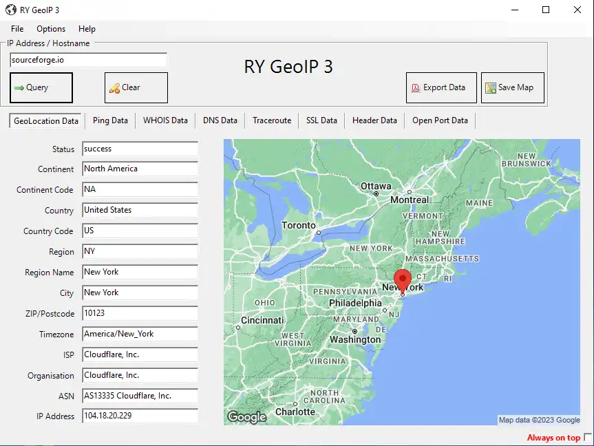 Download web tool or web app RY GeoIP 3