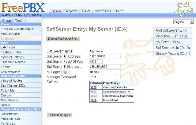 Download web tool or web app SafiServer FreePBX Module