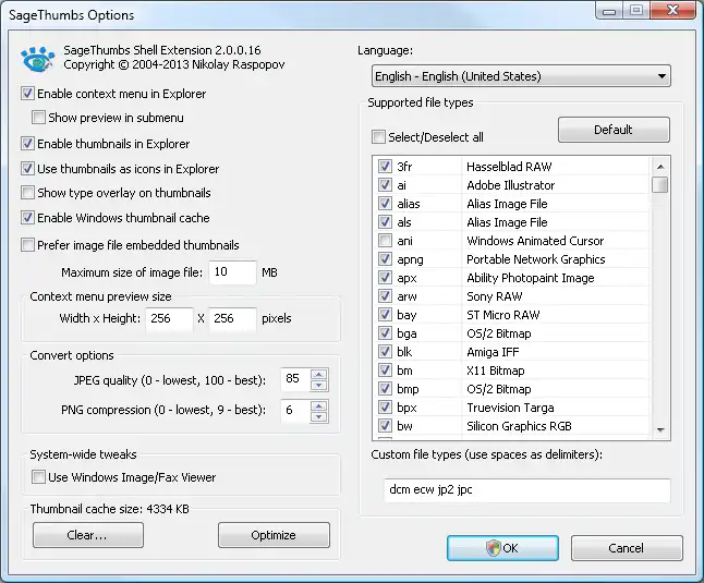 Download web tool or web app SageThumbs