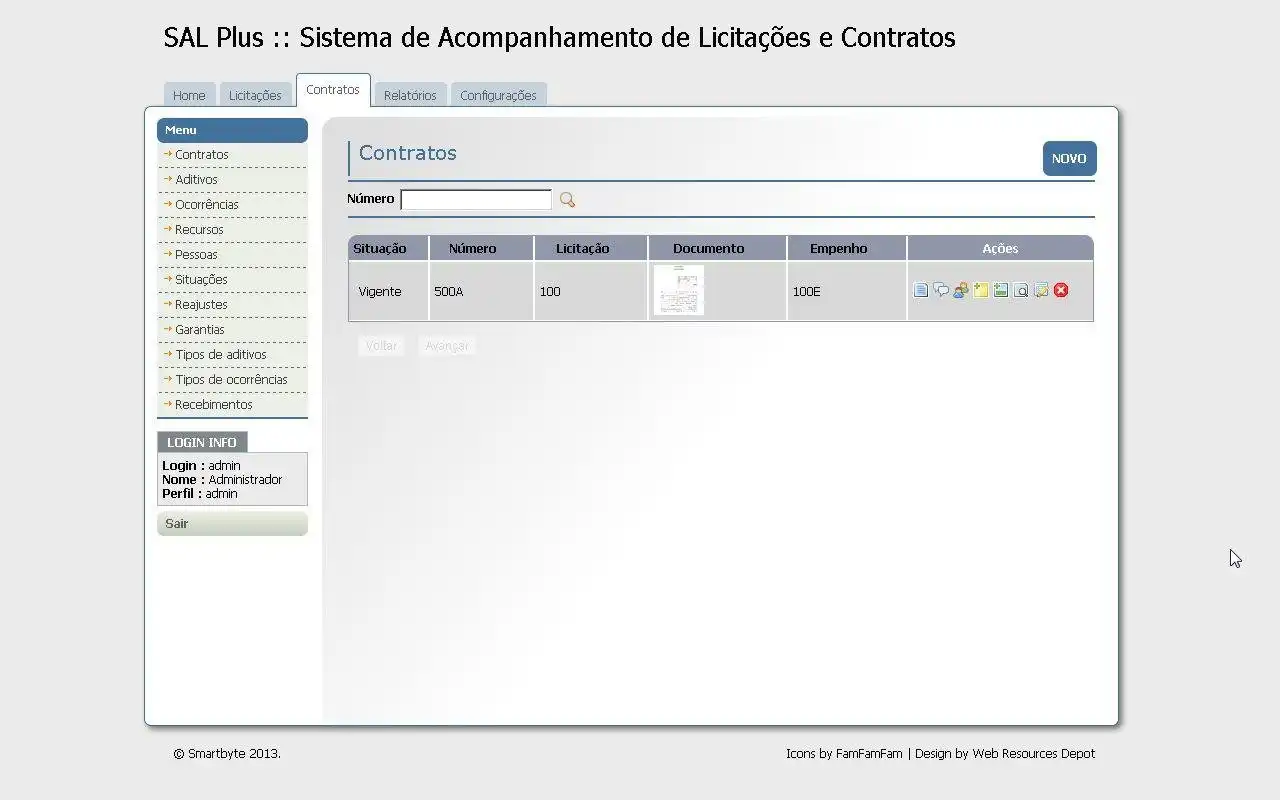 Download web tool or web app SAL - Sist. Acompanhamento Licitações