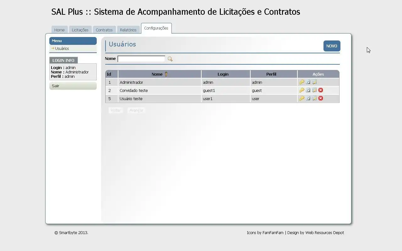 Download web tool or web app SAL - Sist. Acompanhamento Licitações