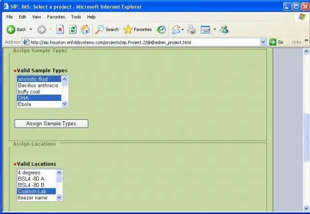 Download web tool or web app Sample Inventory Program (SIP)