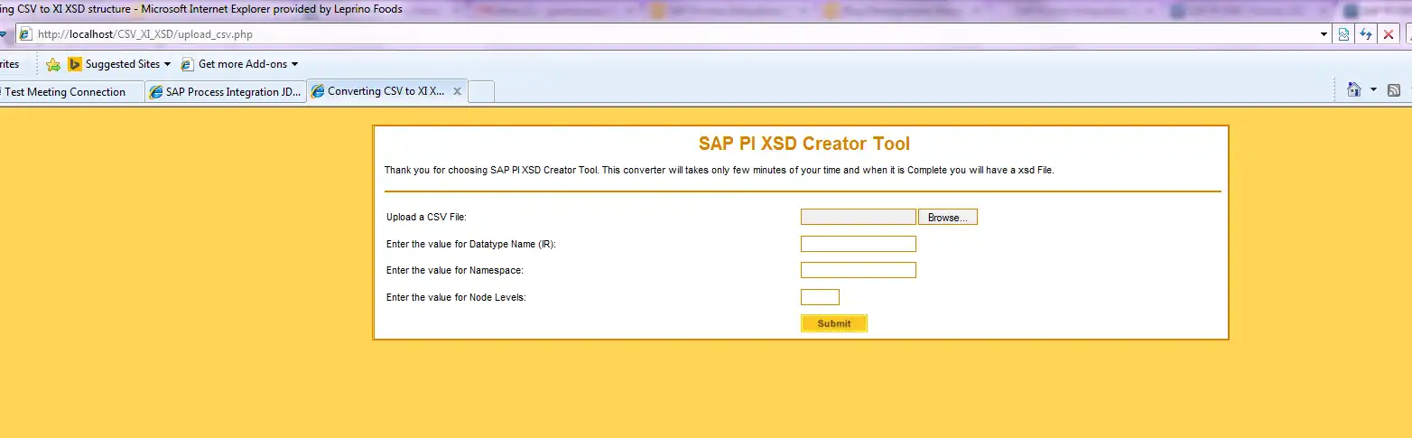 Download web tool or web app SAP PI XSD Creator tool