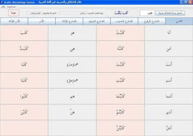 Download web tool or web app Sarf - Arabic Morphology System to run in Windows online over Linux online