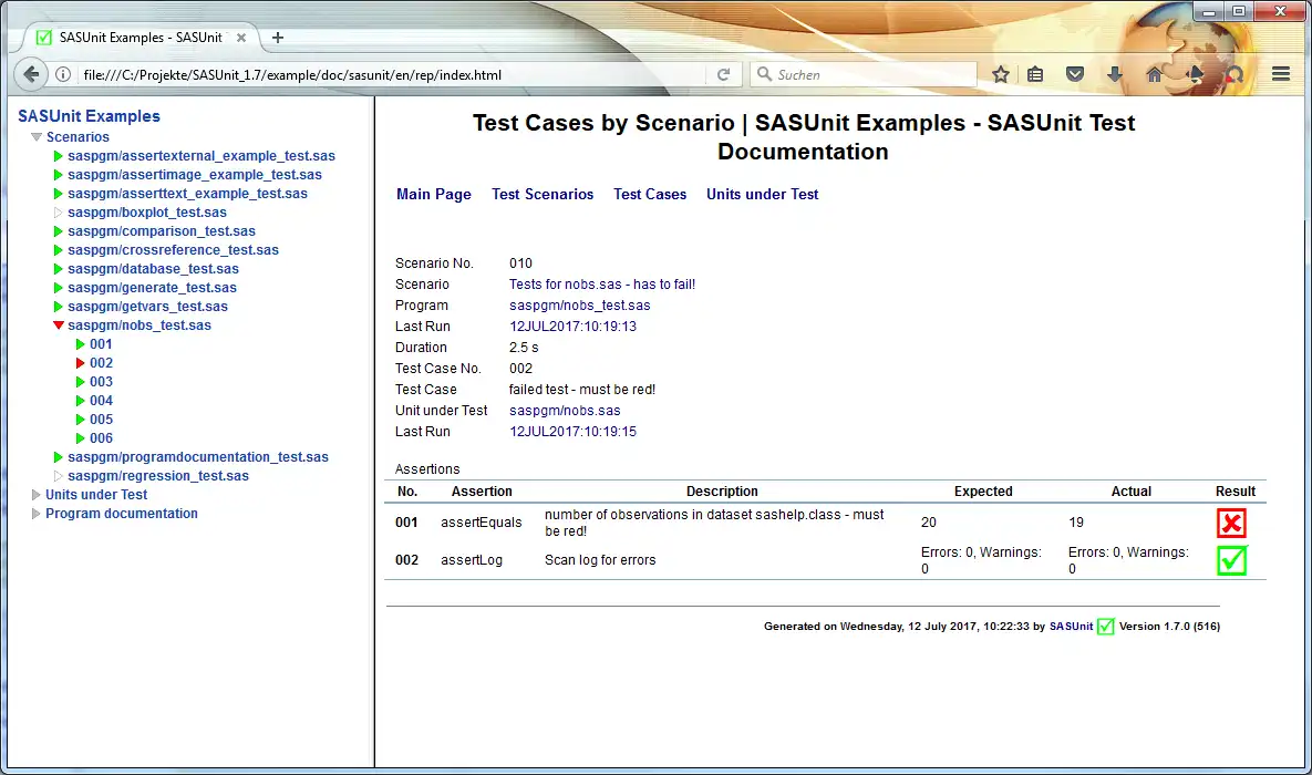 Download web tool or web app SASUnit