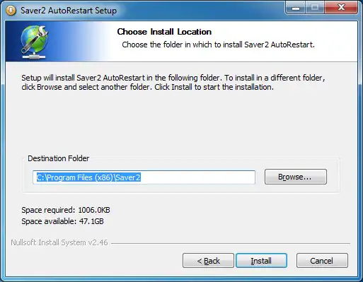 Download web tool or web app Saver2 AutoRestart