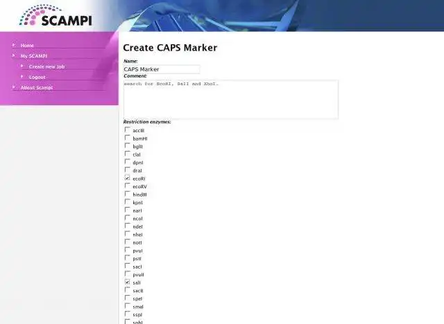 Download web tool or web app SCAMPI: molecular marker identification to run in Windows online over Linux online