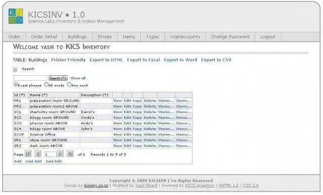 Download web tool or web app Science Lab Inventory  Order Management