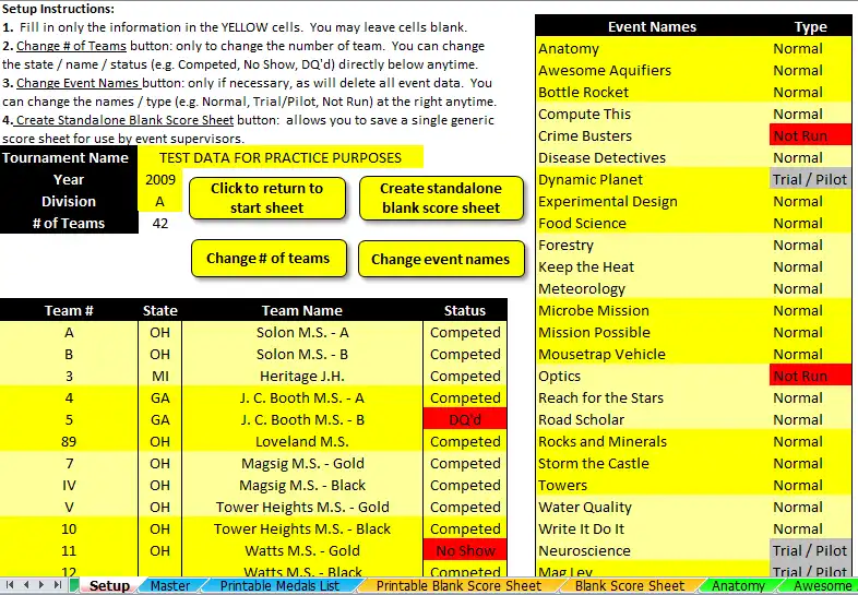 Download web tool or web app Science Olympiad Scoring System