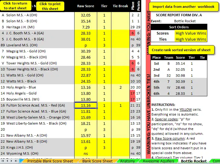 Download web tool or web app Science Olympiad Scoring System