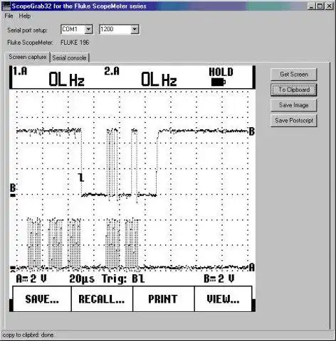 Download web tool or web app ScopeGrab32 for ScopeMeter oscilloscopes to run in Linux online