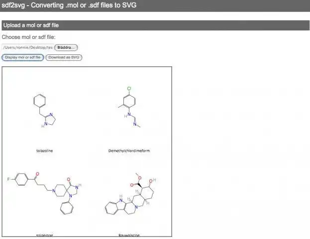 Download web tool or web app sdf2svg to run in Linux online