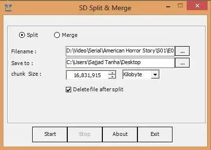 Download web tool or web app SD Split and Merge