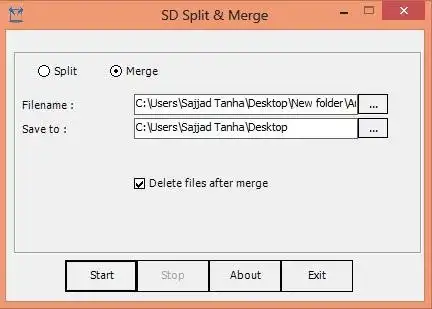 Download web tool or web app SD Split and Merge