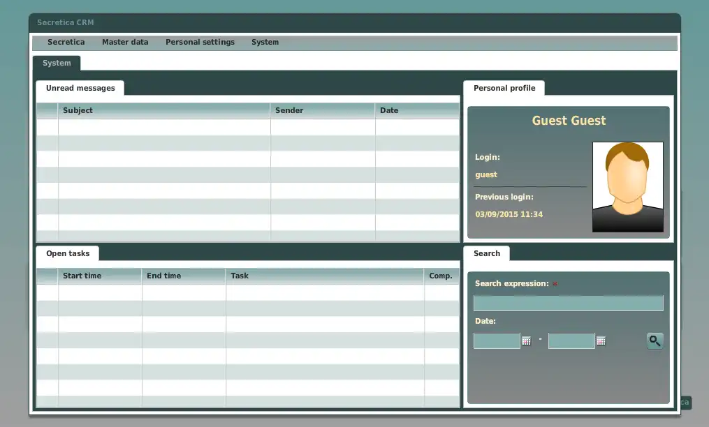 Download web tool or web app Secretica CRM