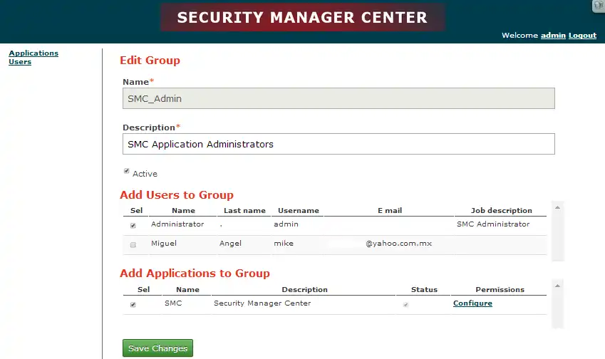 Download web tool or web app SecurityManager