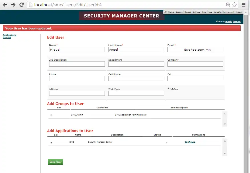 Download web tool or web app SecurityManager