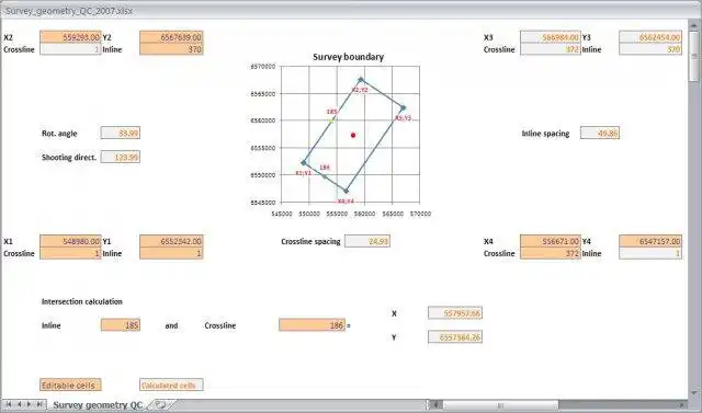 Download web tool or web app Seismic 3D survey geometry QC to run in Windows online over Linux online