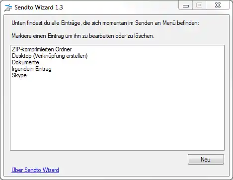 Download web tool or web app Sendto Wizard