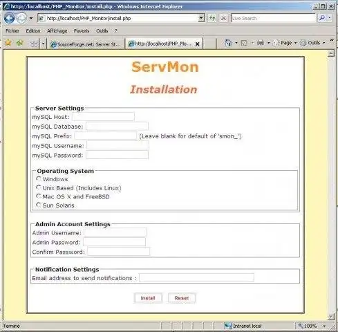 Download web tool or web app Servers Monitor (ServMon)