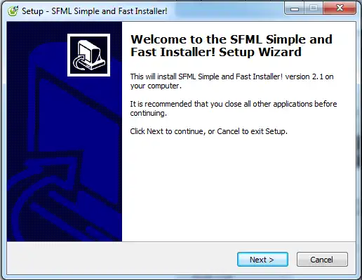 Download web tool or web app SFML Simple and Fast Installer