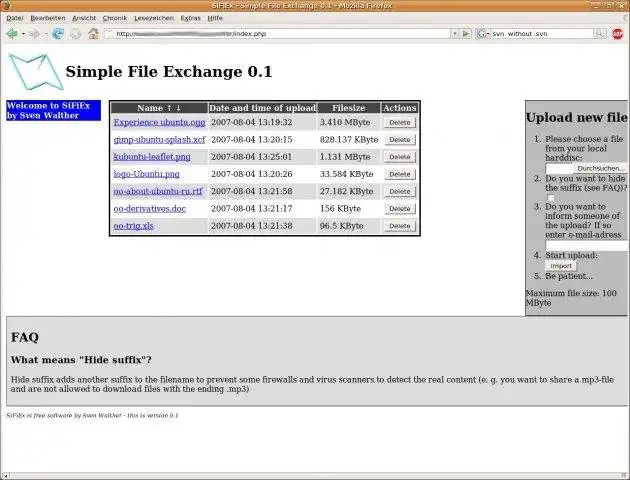 Download web tool or web app SiFiEx - Simple File Exchange