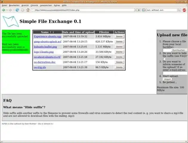 Download web tool or web app SiFiEx - Simple File Exchange