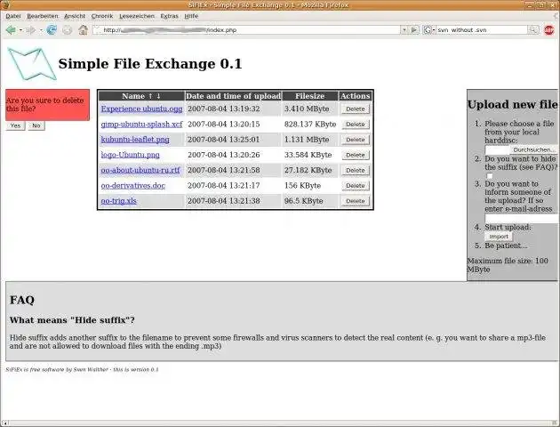 Download web tool or web app SiFiEx - Simple File Exchange