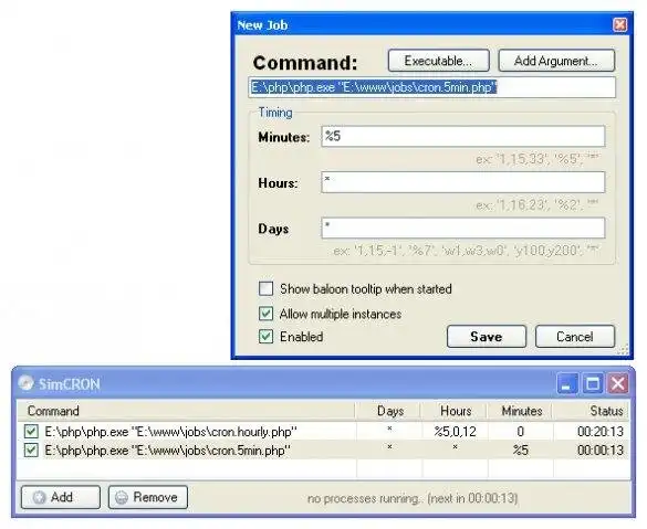 Download web tool or web app SimCRON