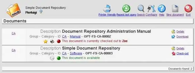 Download web tool or web app Simple Document Repository