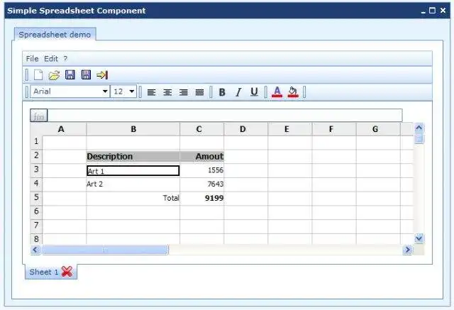 Download web tool or web app Simple Javascript Spreadsheet