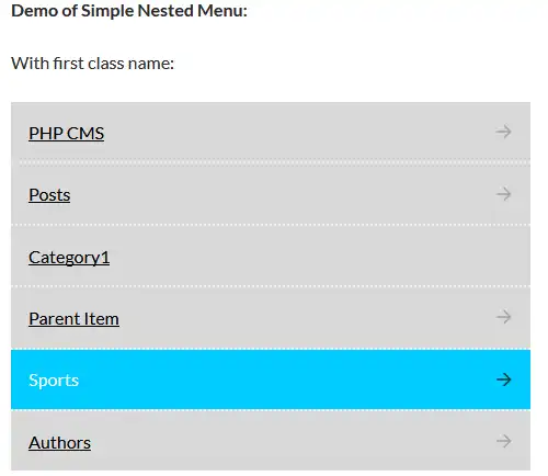 Download web tool or web app simple-nested-menu