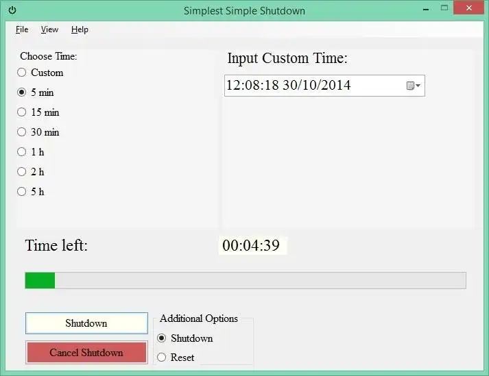 Download web tool or web app Simplest Simple Shutdown