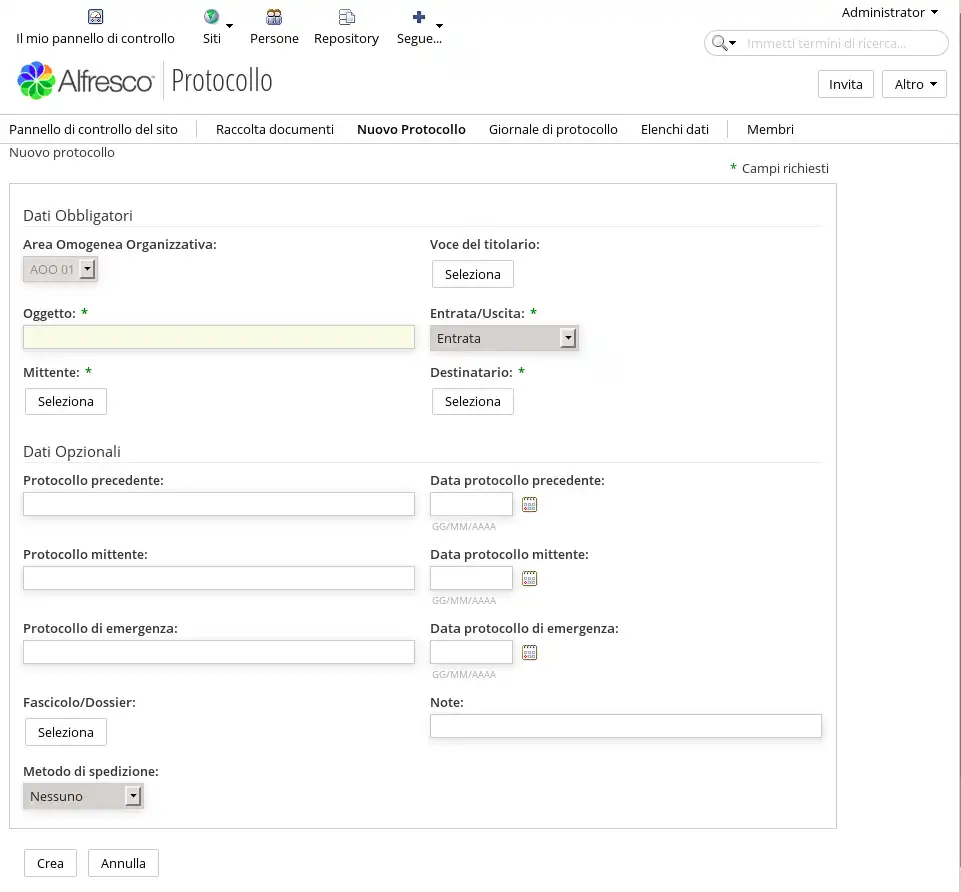 Download web tool or web app Sinekarta Protocollo Informatico