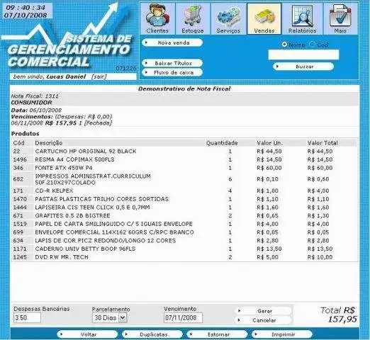 Download web tool or web app Sistema de Gerenciamento Comercial (SGC)