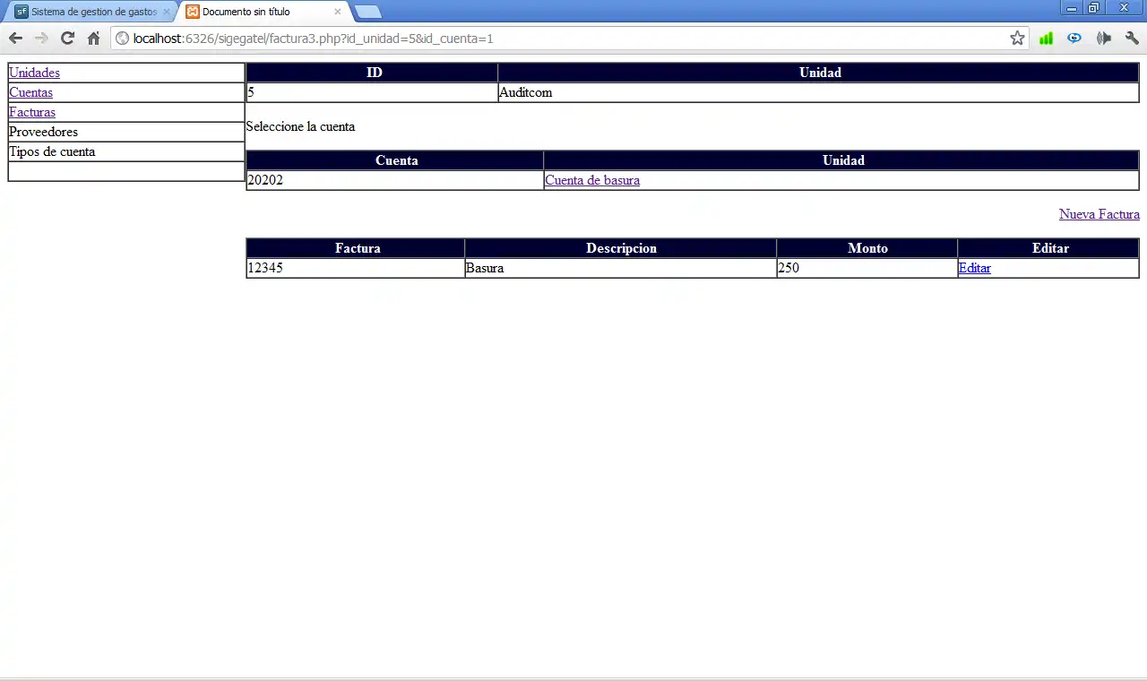 Download web tool or web app Sistema de gestion de gastos