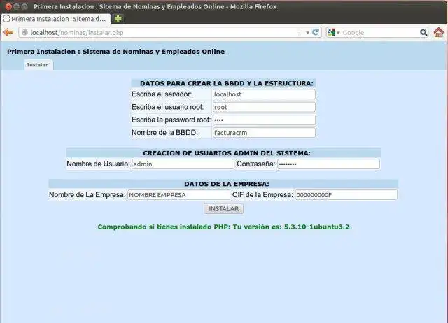 Download web tool or web app Sistema de Gestion Empleados y Nominas