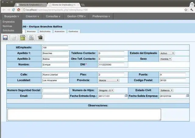 Download web tool or web app Sistema de Gestion Empleados y Nominas