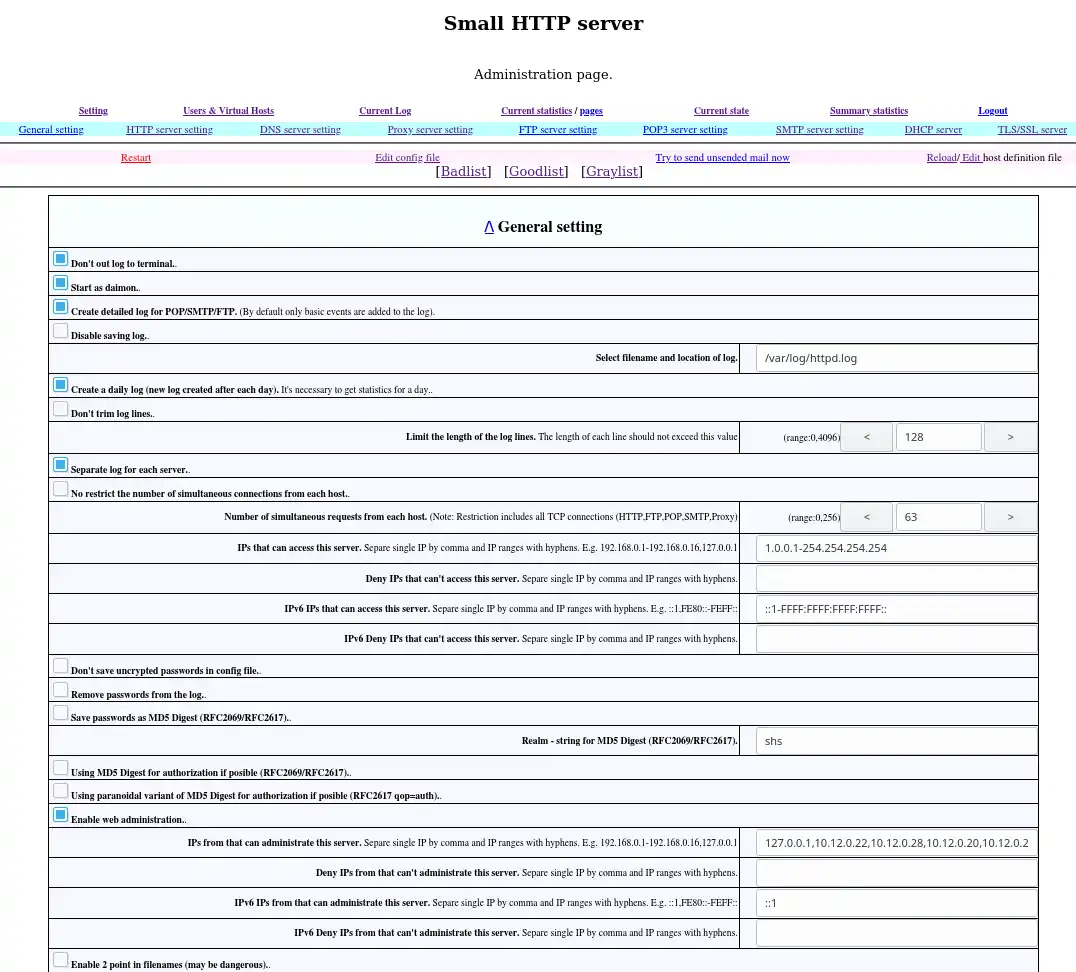 Download web tool or web app Small HTTP server