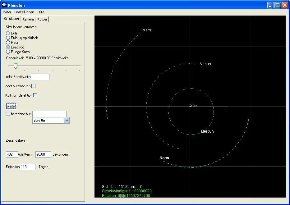 Download web tool or web app Small Planetary Simulator