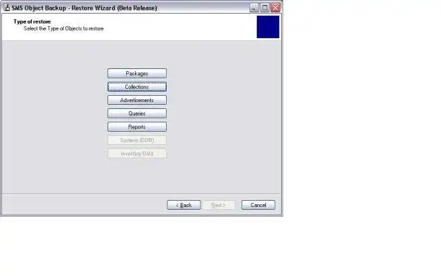 Download web tool or web app SMS2003 Object Backup