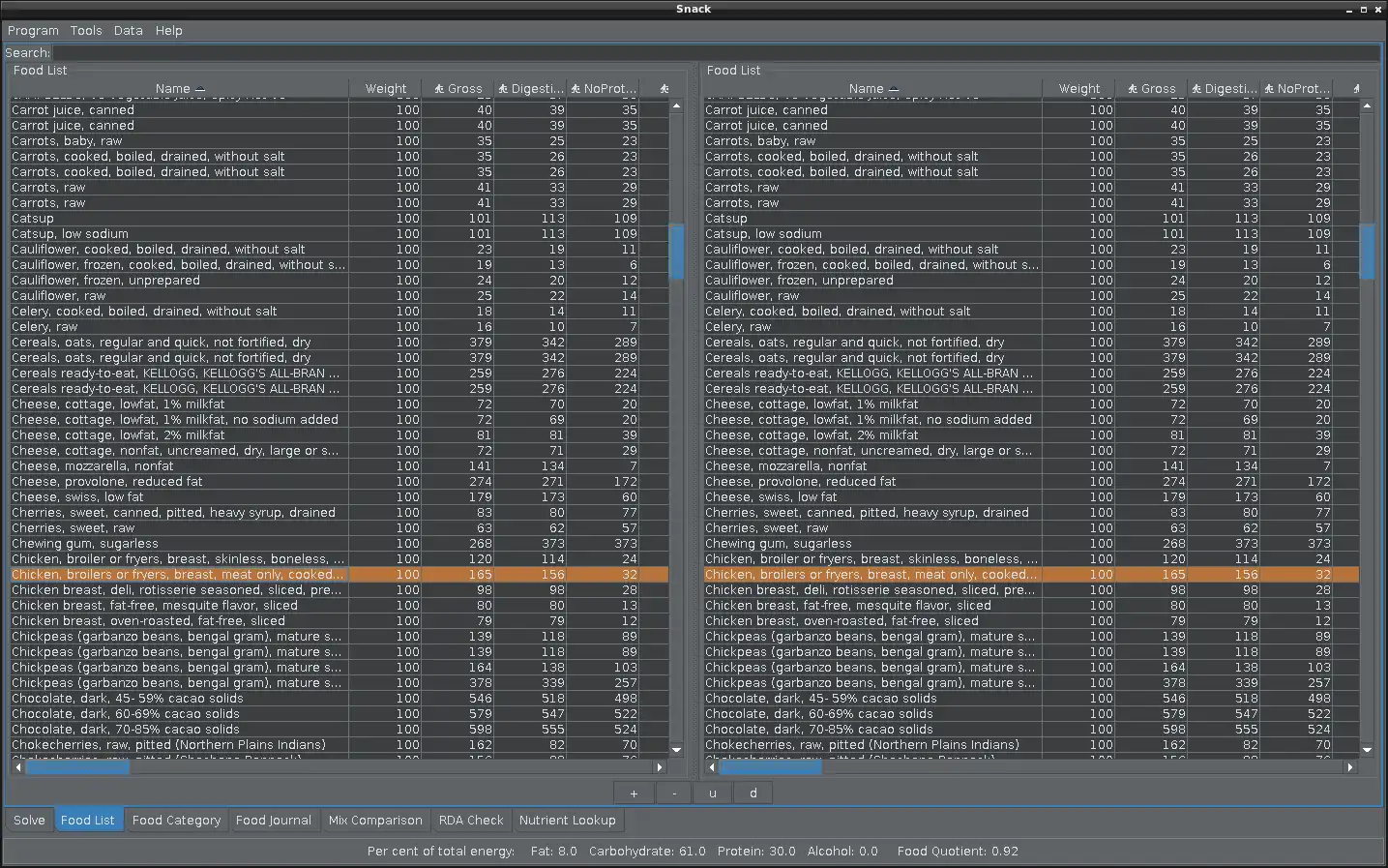 Download web tool or web app Snack: Learning Software for Nutrition