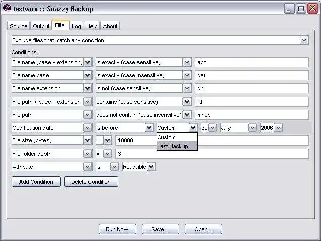 Download web tool or web app Snazzy Backup