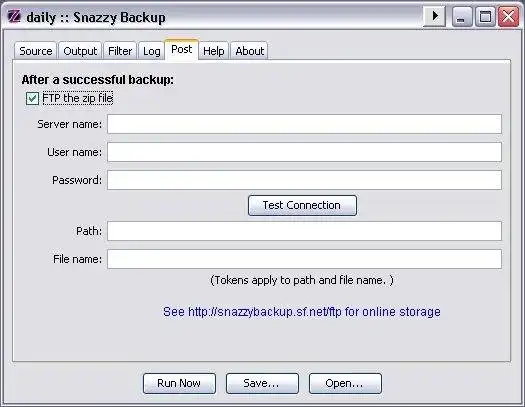 Download web tool or web app Snazzy Backup