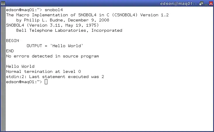 Download web tool or web app SNOBOL4 Programming Language