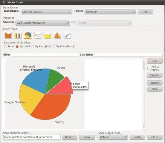 Download web tool or web app SOFA Statistics