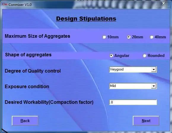 Download web tool or web app Software assisted Mix design of concrete to run in Windows online over Linux online