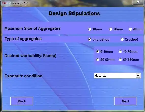 Download web tool or web app Software assisted Mix design of concrete to run in Windows online over Linux online