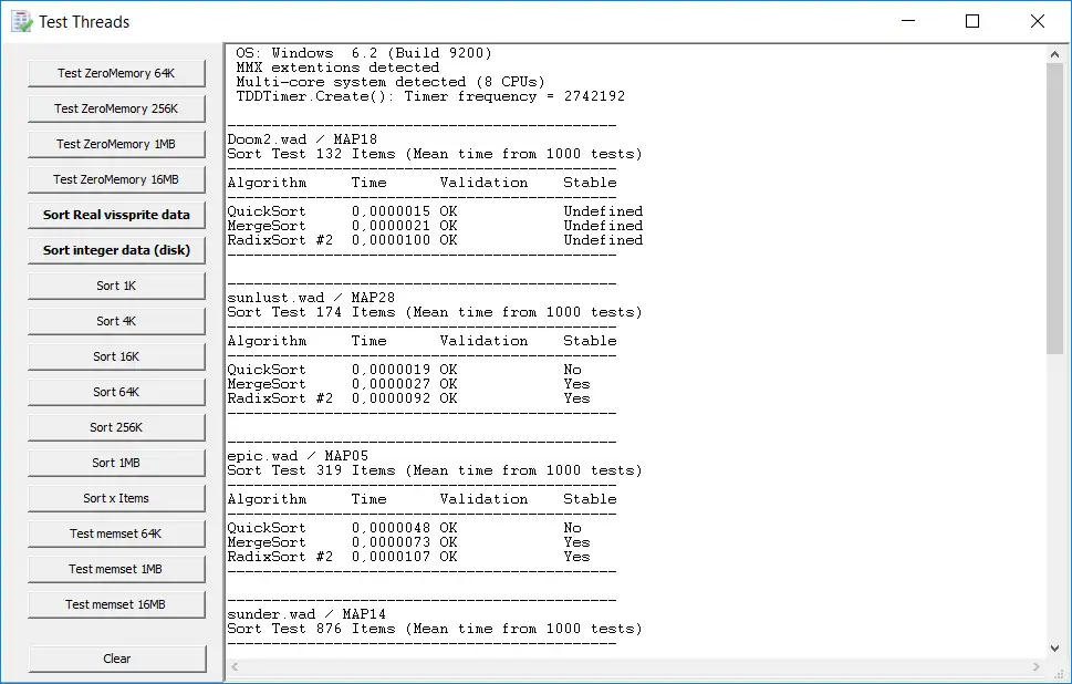 Download web tool or web app Sort and Threads test